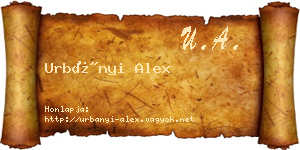 Urbányi Alex névjegykártya