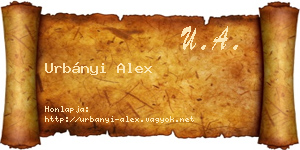 Urbányi Alex névjegykártya